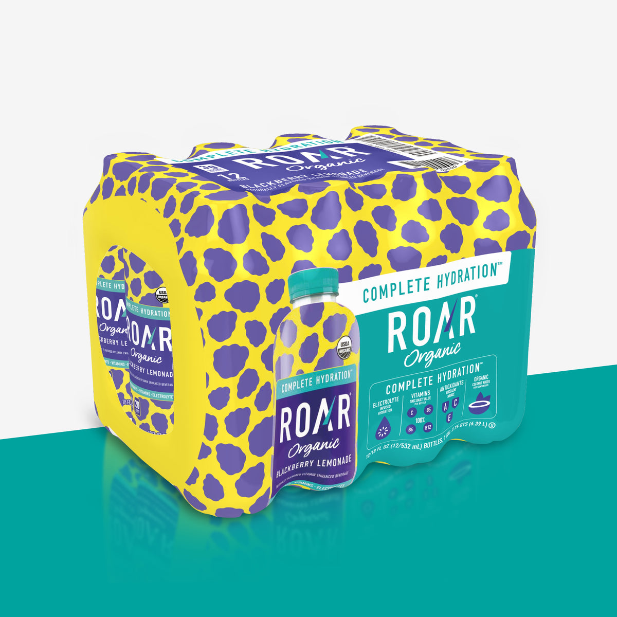 Blackberry Lemonade Hydration Drink, 12 pack ROAR Organic Roar Organic