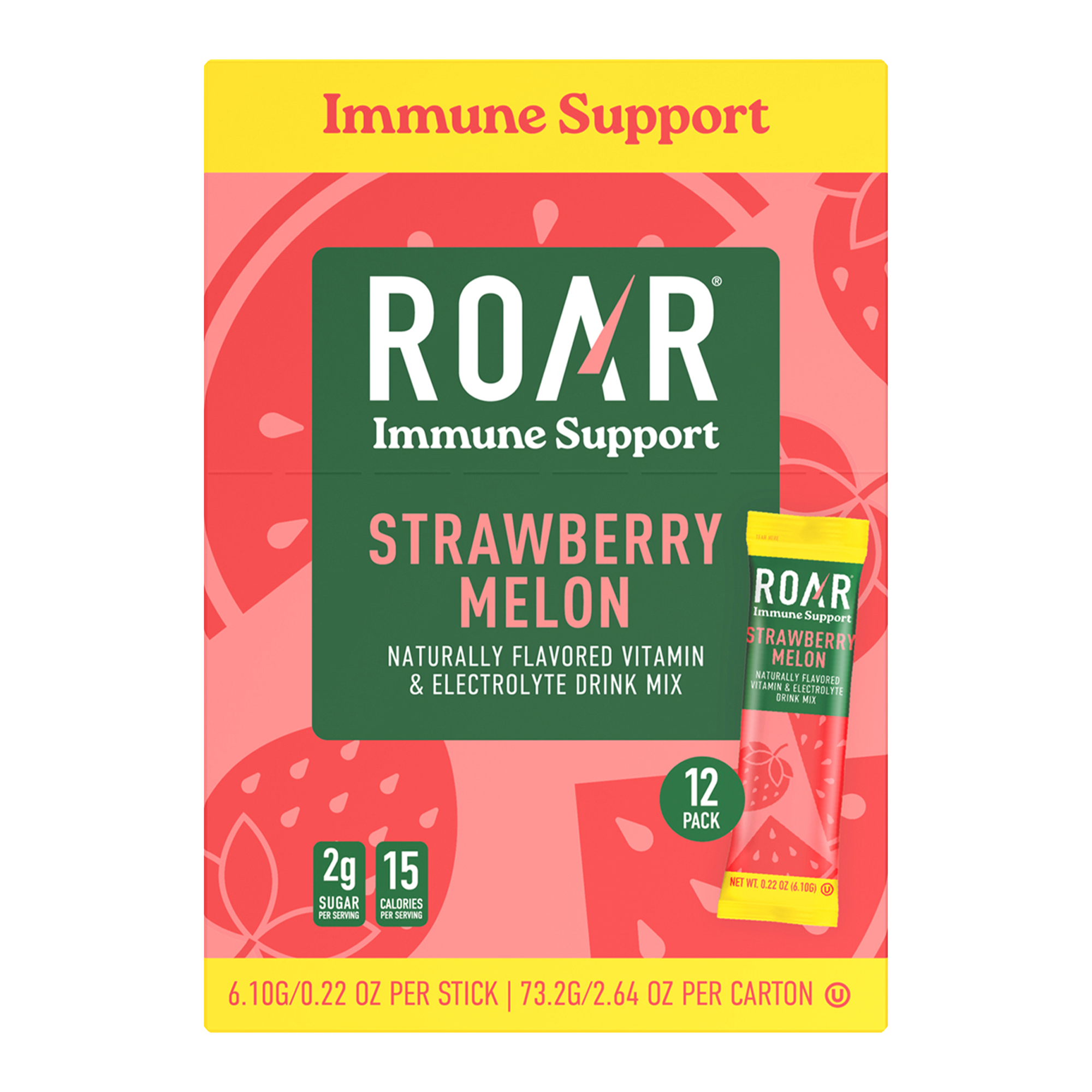 Strawberry Melon Immune Support Powder (12 pack) – Roar Organic