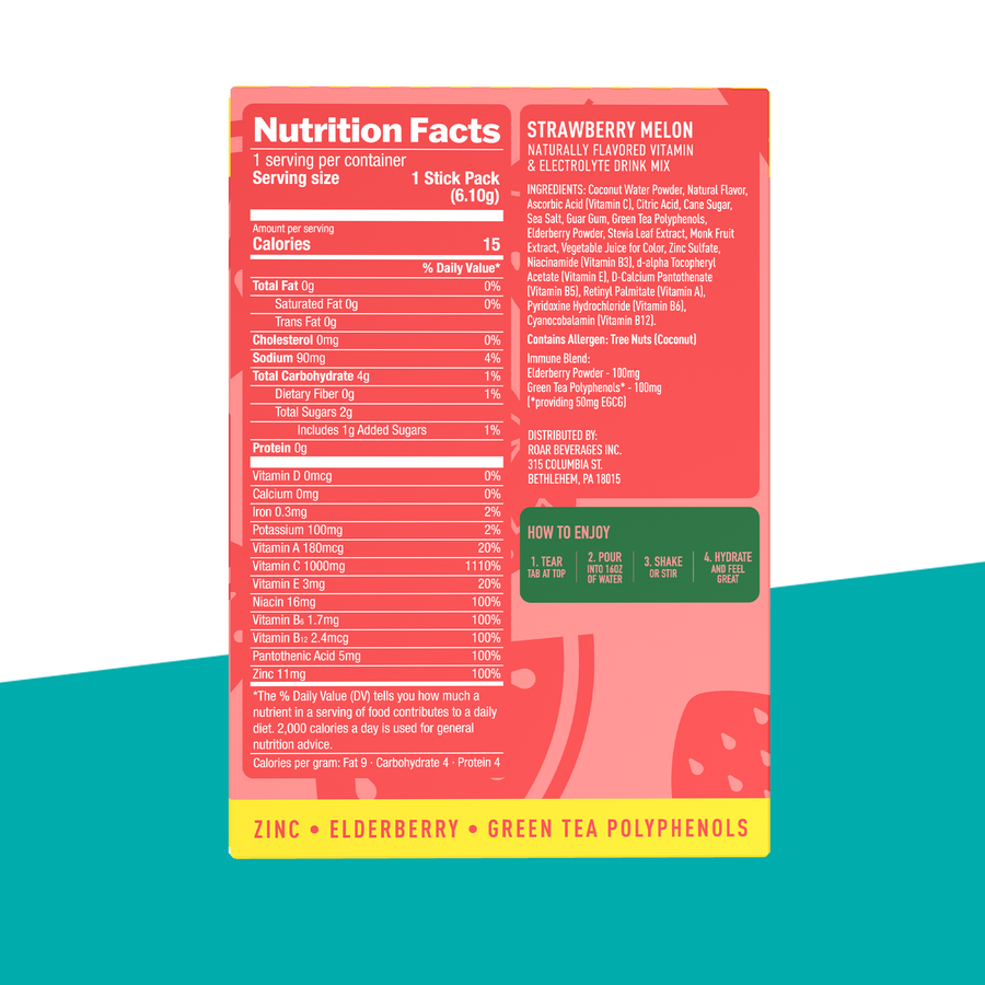 Load image into Gallery viewer, Strawberry Melon Immune Support Powder (12 pack)